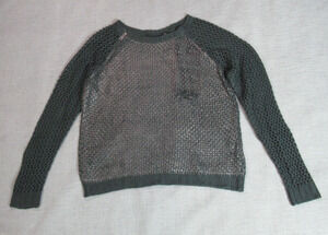 Harley Davidson Sweater Womens 2XL Gray Black Label Metallic Knit Biker Chick